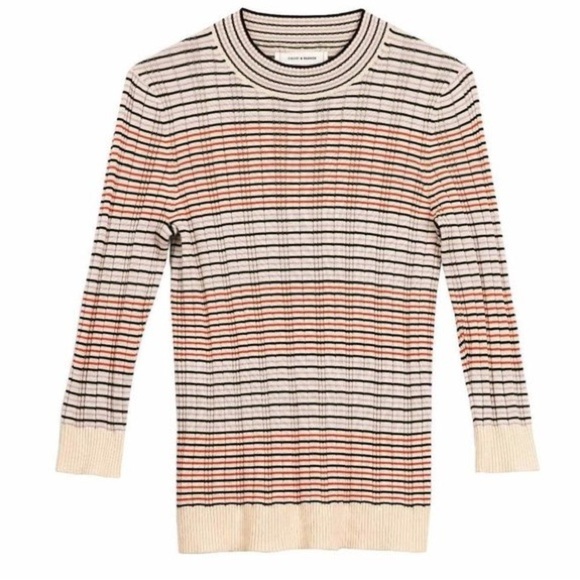 Chinti & Parker Multicolored Fine Lines Silk-Cotton Sweater - Picture 8 of 10